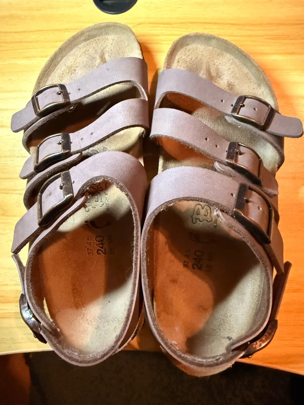 Triple-Strap Suede Sandals - Brown Birki’s